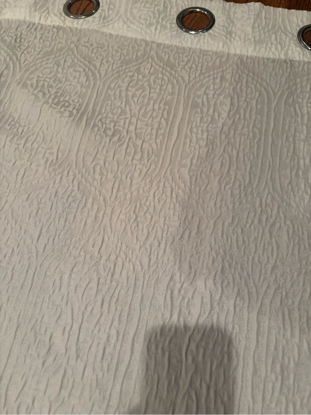 Neutral Textured Grommet-Top Curtain 2 Panels- White